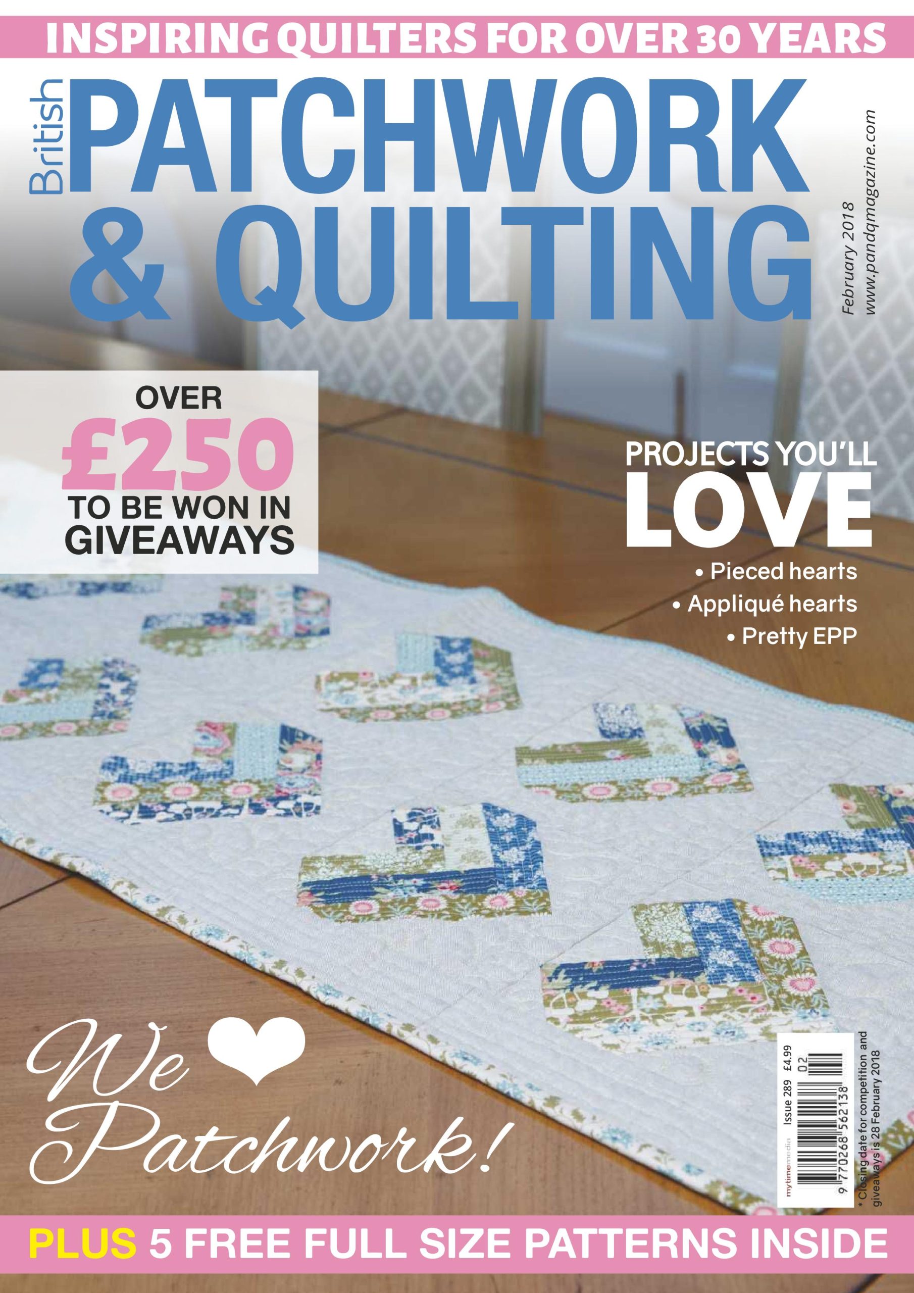 مجله تکه‌دوزی Patchwork & Quilting UK – ژانویه ۲۰۱۸
