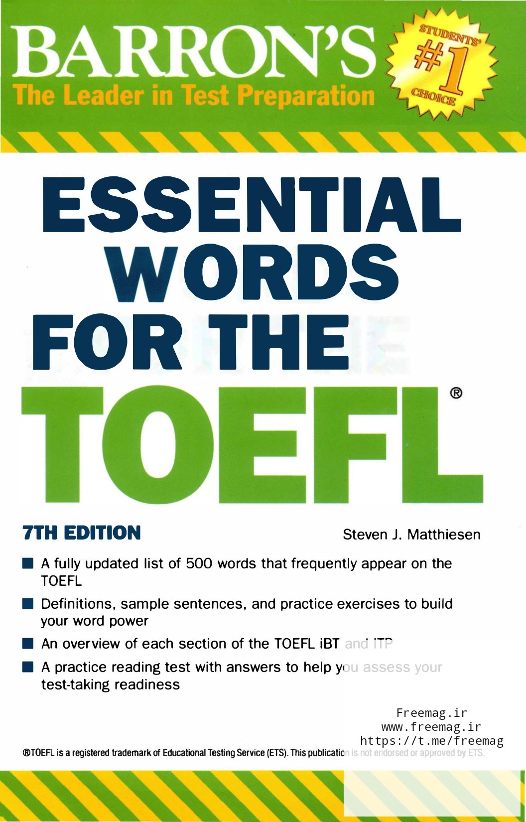 کتاب Essential Words for the TOEFL (ویرایش هفتم) واژگان ضروری تافل بارونز