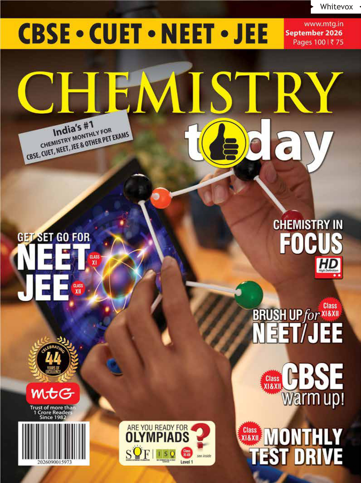 تصویر روی جلد مجله تخصصی Chemistry Today نسخه سپتامبر 2026